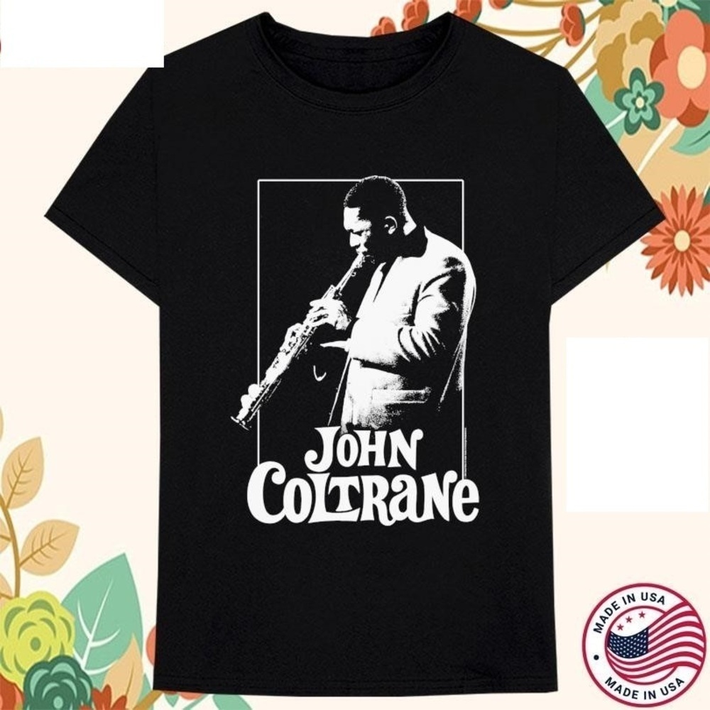 John Coltrane Posterized Photo T-shirts Black